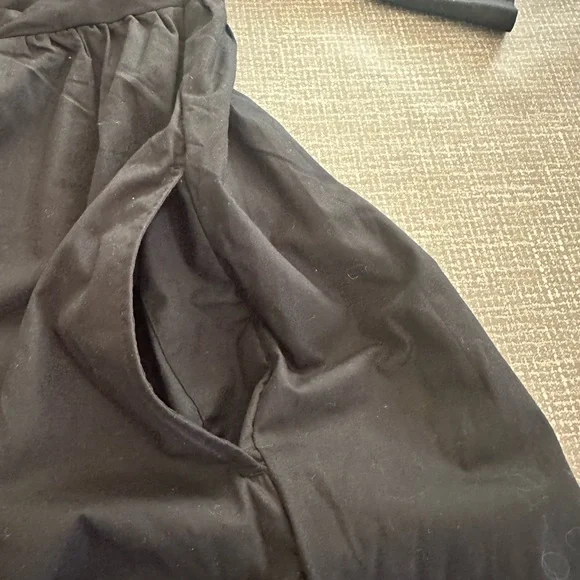 Abercrombie & Fitch Midi Dress Sz M Tall Smocked Waist Flowy Summer Dress Black - Picture 10 of 16